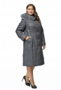 Женское пальто из текстиля с капюшоном, отделка песец 8010430-2