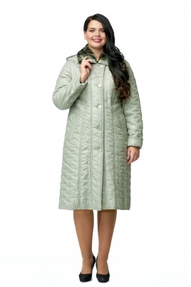 Демисезонное женское пальто из текстиля с капюшоном, отделка искусственный мех