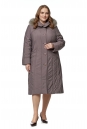 Женское пальто из текстиля с капюшоном, отделка песец 8016141-2