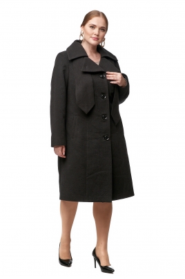 Демисезонное женское пальто из текстиля с воротником