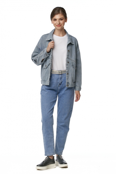 Куртка женская джинсовая с воротником 8017902