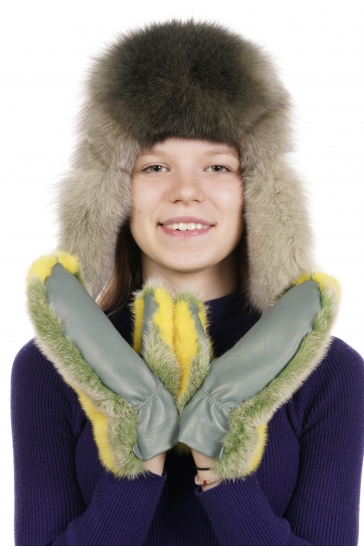 Варежки женские из норки