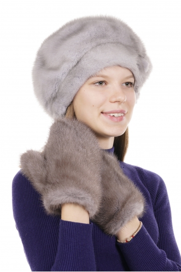 Варежки женские из норки