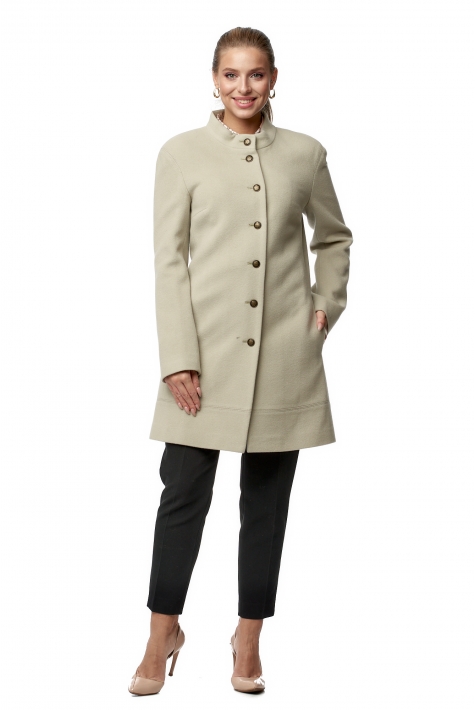 Женское пальто из текстиля с воротником 8019542
