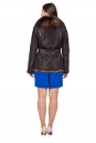 Куртка женская из текстиля с воротником, отделка енот 8021734-3