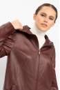Женский кожаный плащ из натуральной кожи с капюшоном 8022291-7