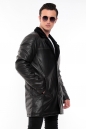 Мужская кожаная куртка из натуральной кожи на меху с воротником 8022301-3