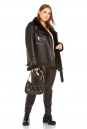 Женская кожаная куртка из эко-кожи с воротником, отделка искусственный мех 8022581-2
