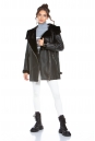 Женская кожаная куртка из эко-кожи с капюшоном, отделка искусственный мех 8022588-2