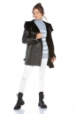 Женская кожаная куртка из эко-кожи с капюшоном, отделка искусственный мех 8022588-3