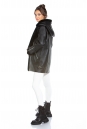 Женская кожаная куртка из эко-кожи с капюшоном, отделка искусственный мех 8022588-6