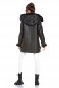 Женская кожаная куртка из эко-кожи с капюшоном, отделка искусственный мех 8022588-9